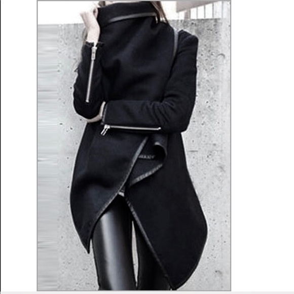 Jackets & Blazers - Black Wrap Stylish Coat